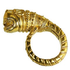 Lalaounis Yellow Gold Lion's Head Ring