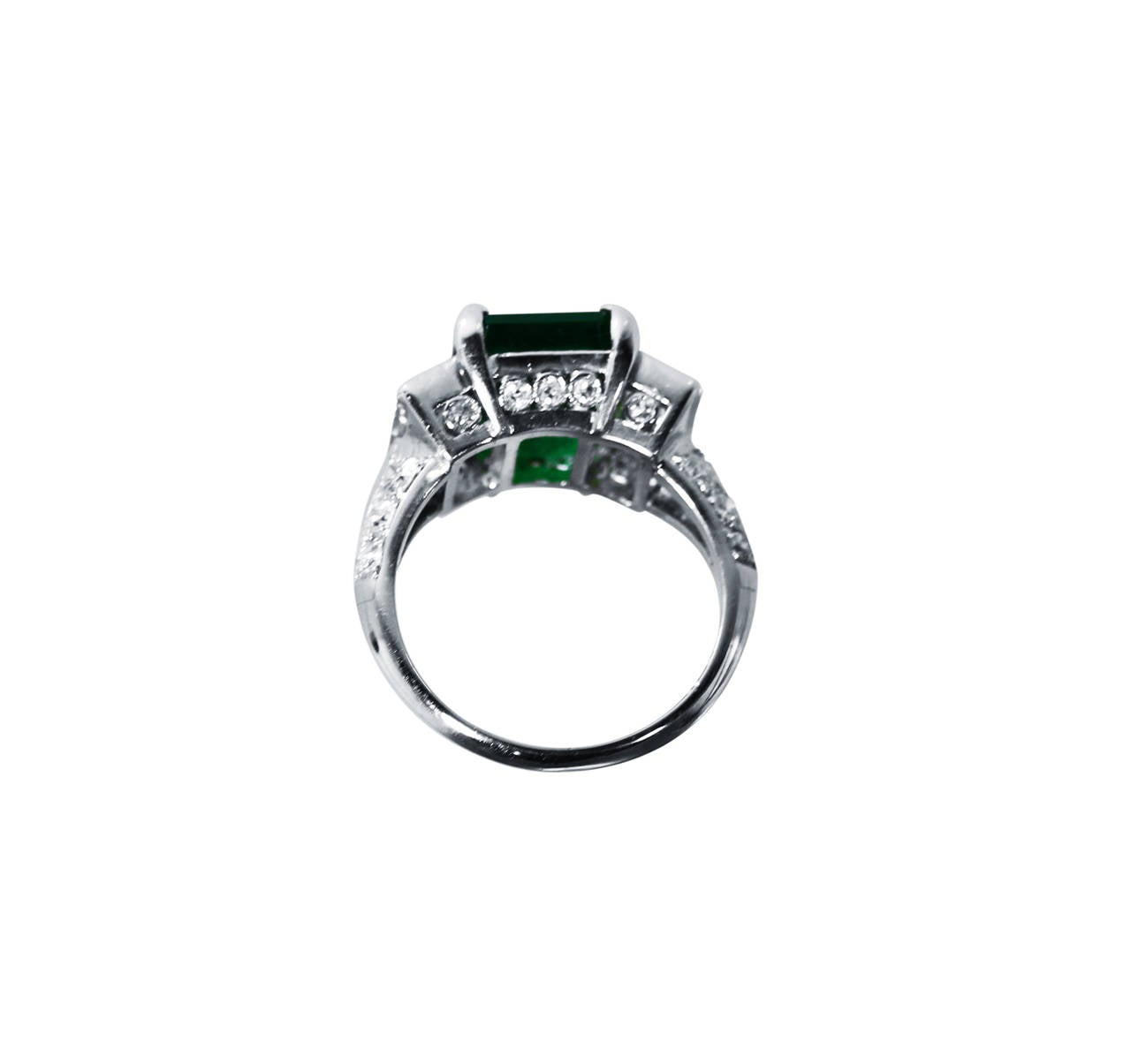 Emerald, Diamond and Platinum Ring 1