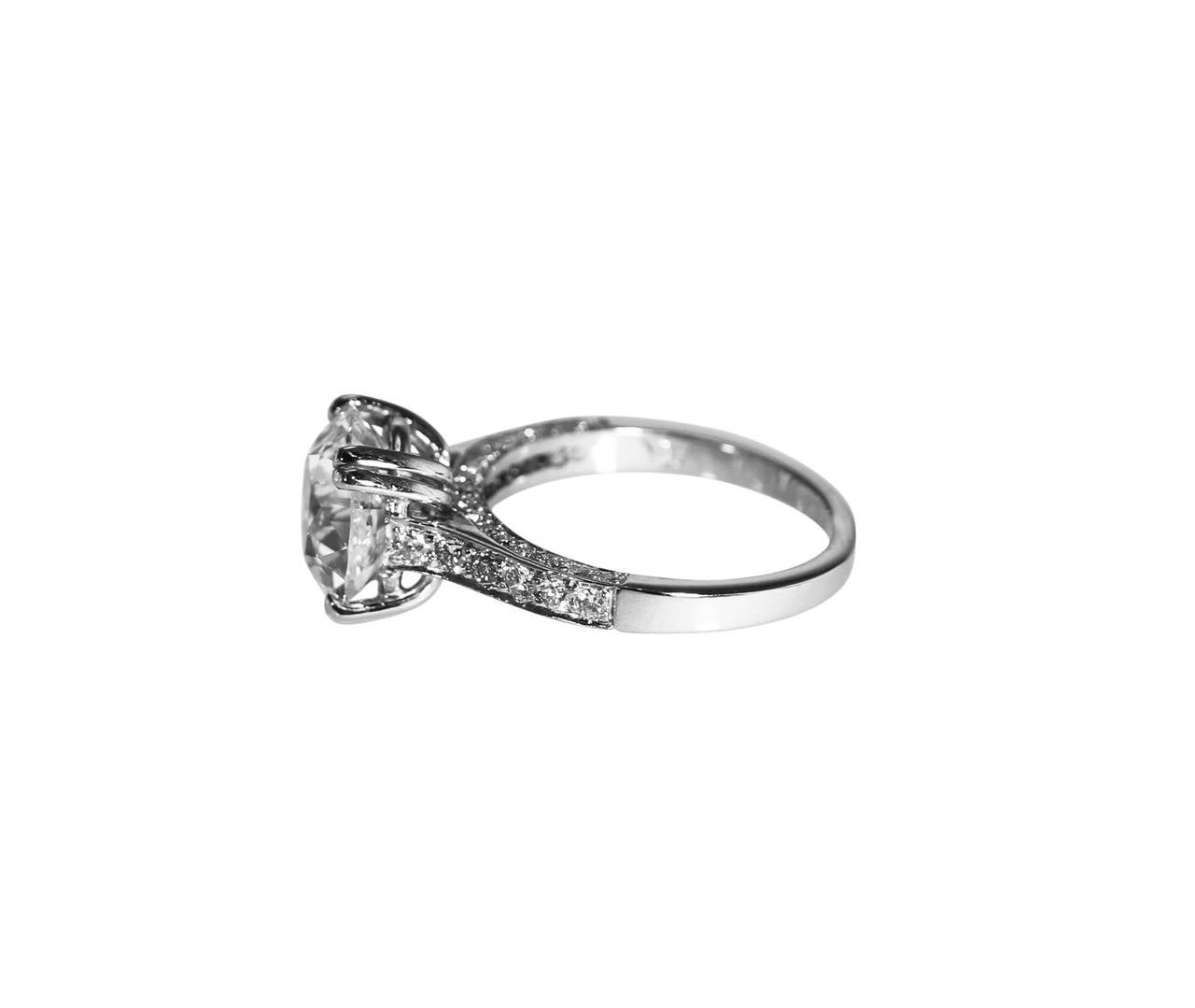 3.83 Carat GIA Cert Diamond Platinum Engagement Ring In Excellent Condition In Atlanta, GA