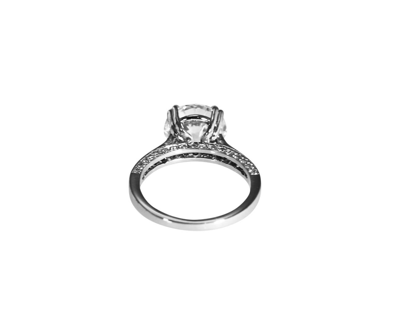 Women's 3.83 Carat GIA Cert Diamond Platinum Engagement Ring