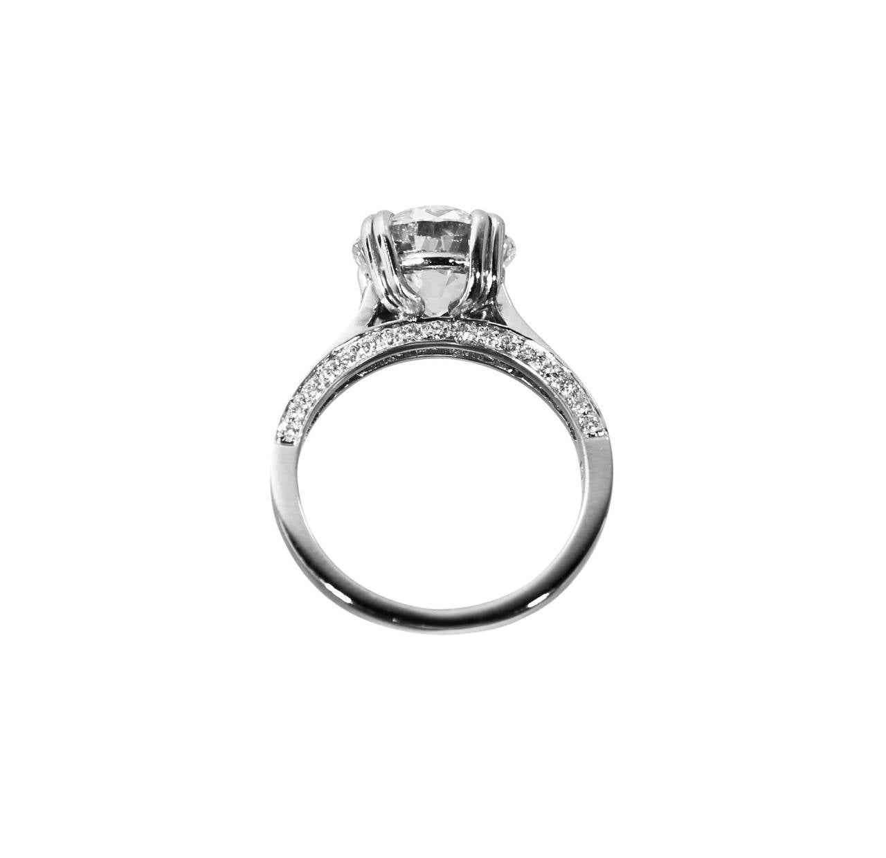 3.83 Carat GIA Cert Diamond Platinum Engagement Ring 1