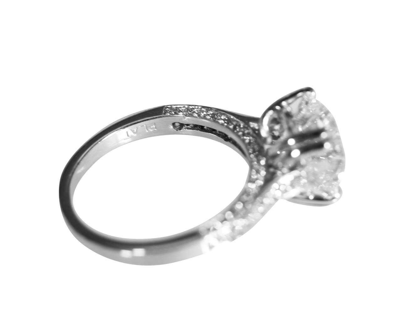 3.83 Carat GIA Cert Diamond Platinum Engagement Ring 2