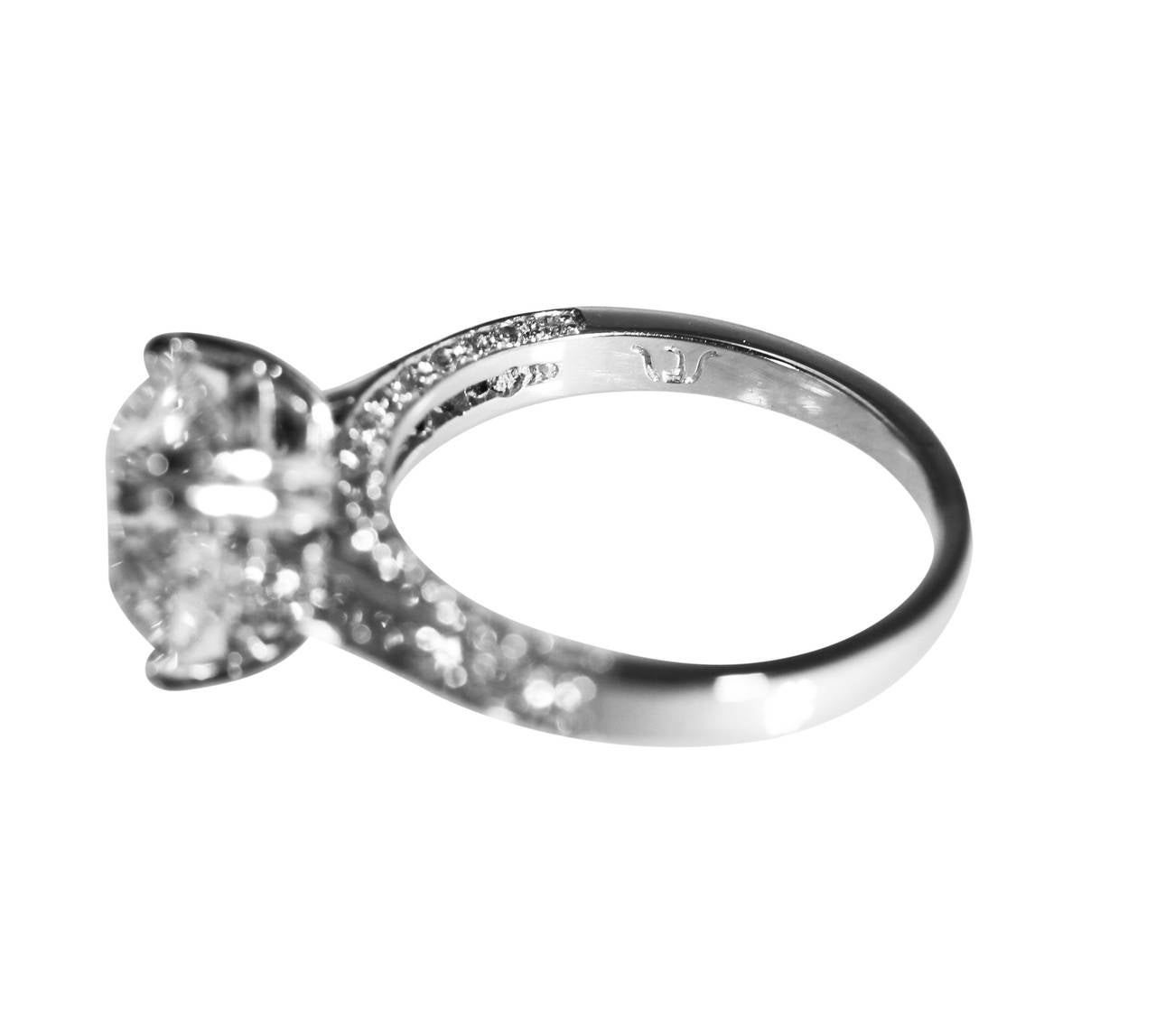 3.83 Carat GIA Cert Diamond Platinum Engagement Ring 3