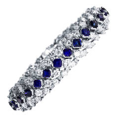 Retro Oscar Heyman Sapphire and Diamond Bracelet