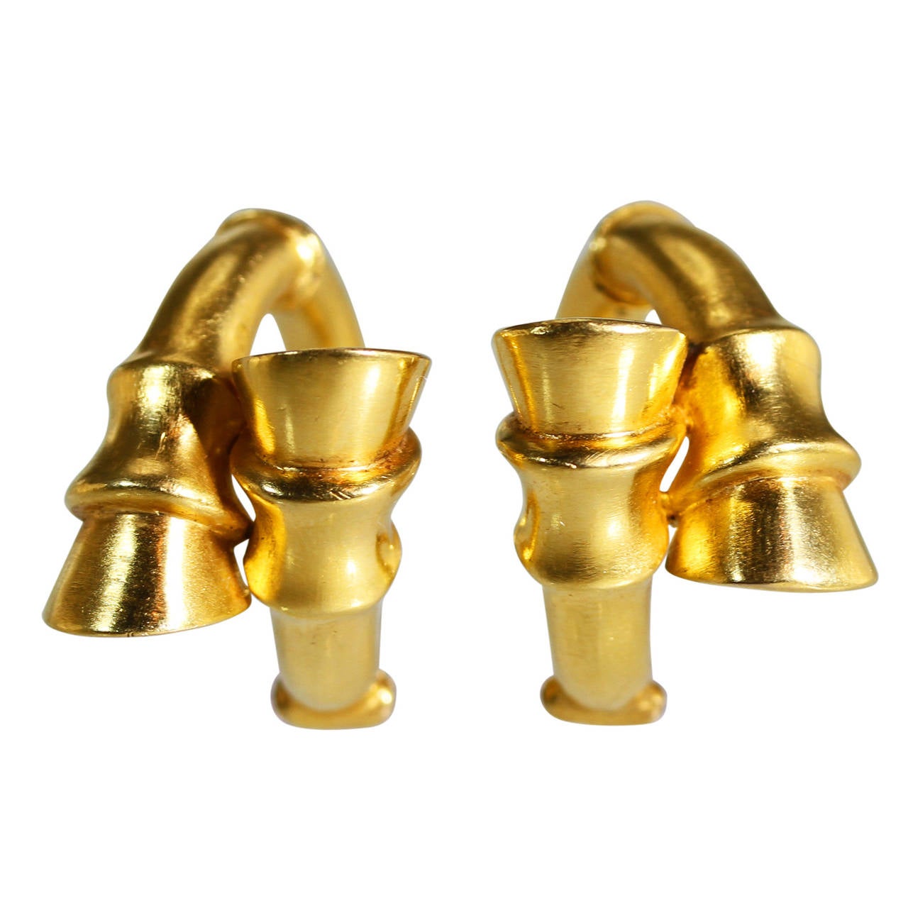 Lalaounis Gold Horse Hooves Earclips