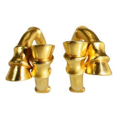 Lalaounis Gold Horse Hooves Earclips