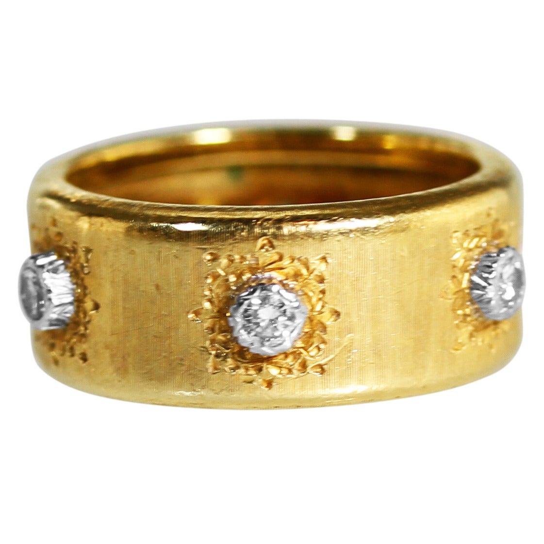 Buccellati Diamond Gold Band Ring