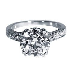 3.83 Carat GIA Cert Diamond Platinum Engagement Ring