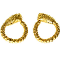 Vintage Lalaounis Gold Hoop Earclips