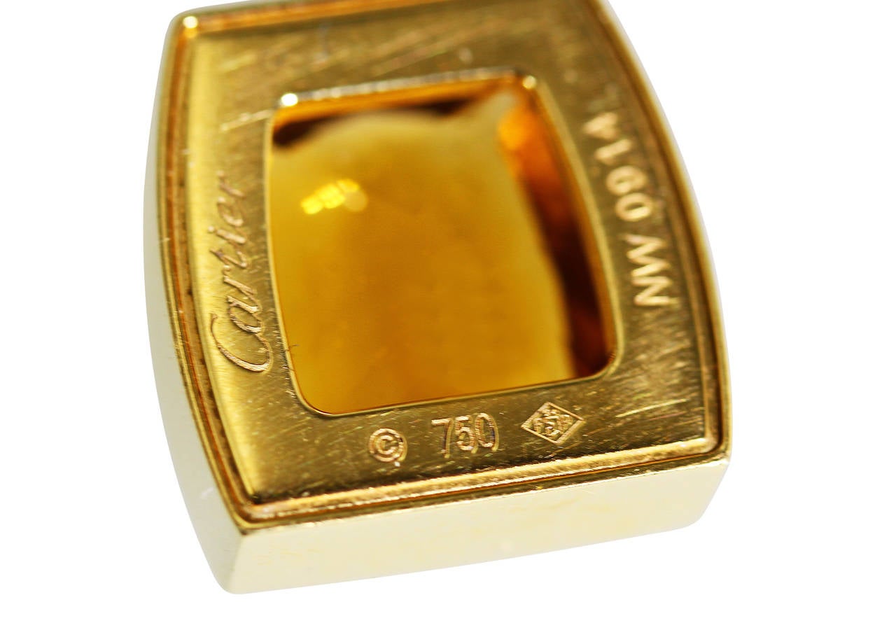 Women's Cartier Citrine Diamond Gold Pendant Necklace