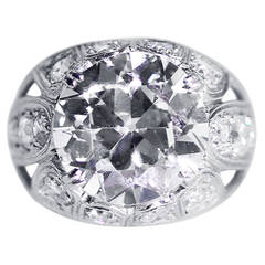 Edwardian 6.18 carat Diamond Platinum Engagement Ring