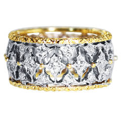 Buccellati Diamond Two-Tone Gold Band Ring