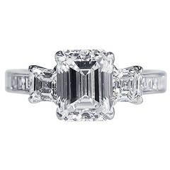 Retro 2.67 Carat Diamond Platinum Engagement Ring