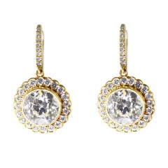 Diamond Gold Pendant Earrings