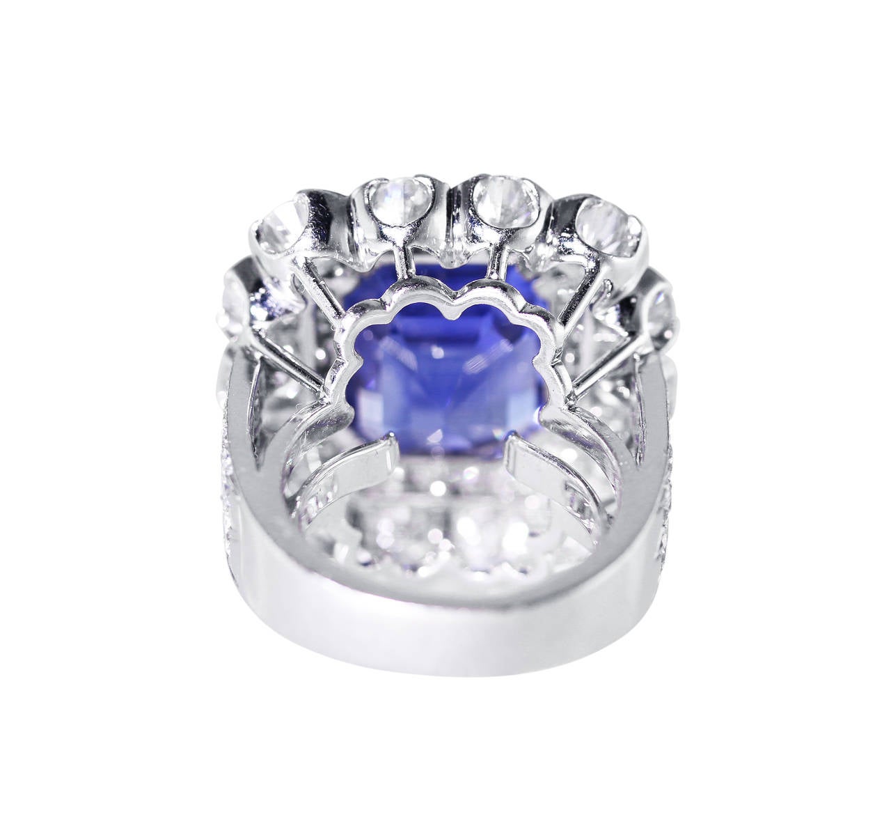 Women's David Webb Ceylon Sapphire Diamond Platinum Ring