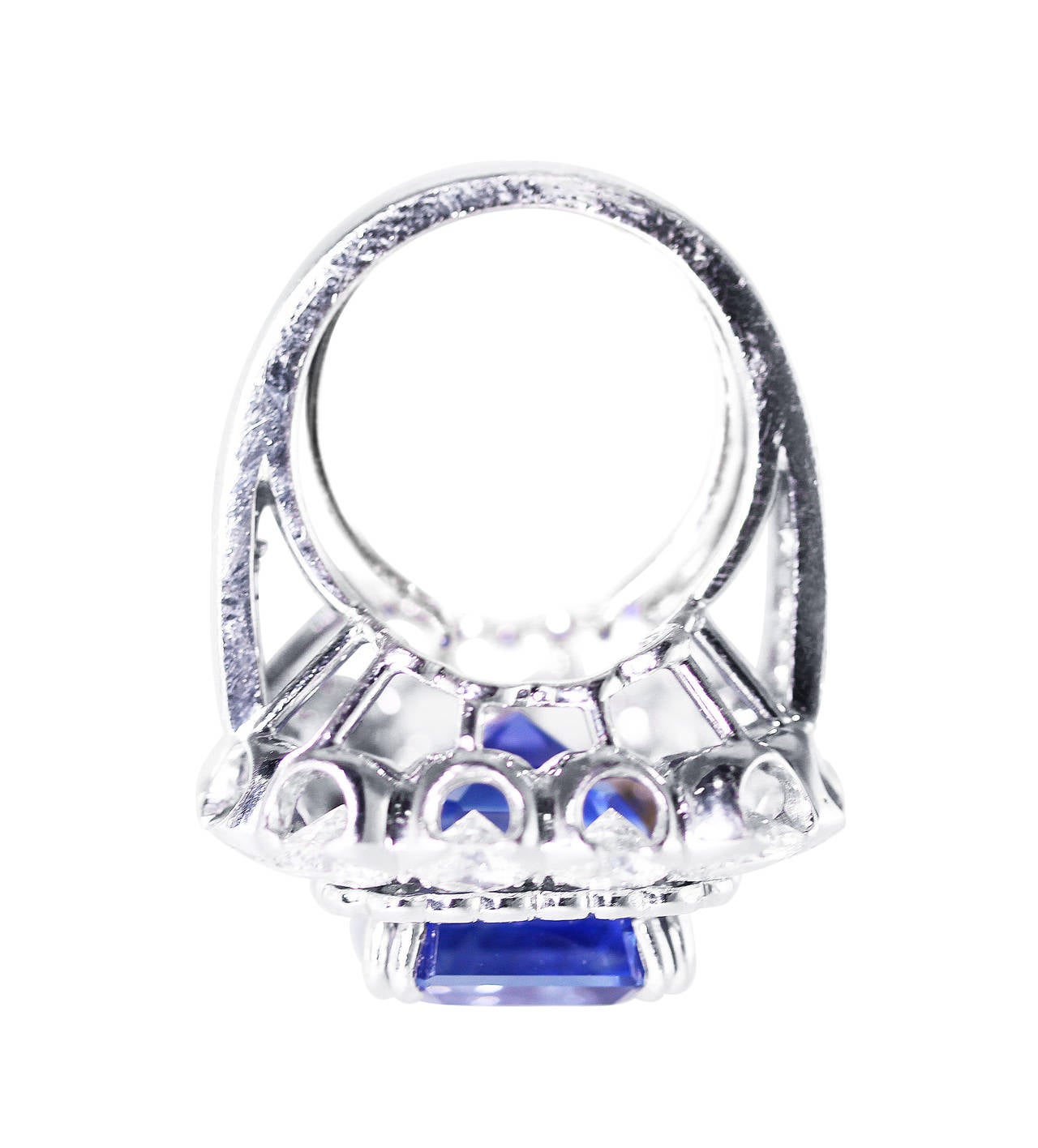 David Webb Ceylon Sapphire Diamond Platinum Ring 1