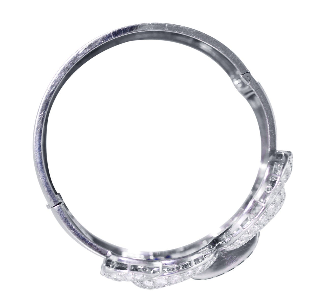 Women's Art Deco Sapphire Diamond Platinum Cuff Bracelet