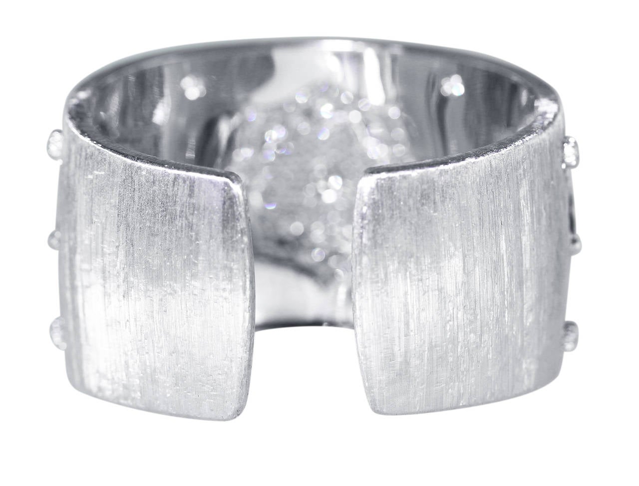 Buccellati Diamond White Gold Cuff Bracelet In Good Condition In Atlanta, GA