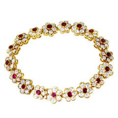 Van Cleef & Arpels Ruby Diamond Gold Bracelet