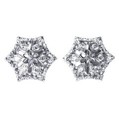 Buccellati Diamond White Gold Stud Earrings