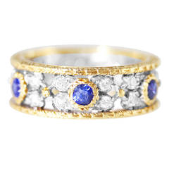 Buccellati Sapphire Diamond Gold Band Ring