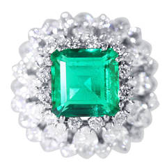 Ruser Emerald Diamond Platinum Ring