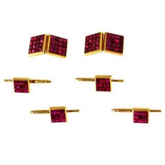 Aletto Brothers Invisibly-Set Ruby and Gold Dress Set