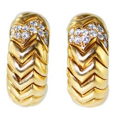 Bulgari Diamond Gold Spiga Earclips