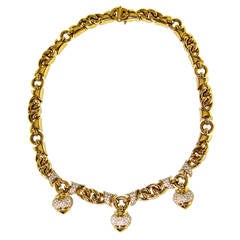 Bulgari Diamond Gold Pendant Necklace