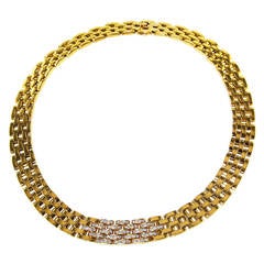 Cartier Diamond Gold Panthere Necklace