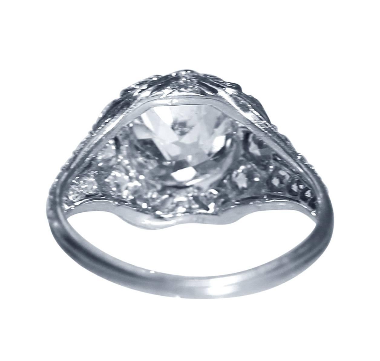 Women's Edwardian 2.38 Carat Diamond and Platinum Ring