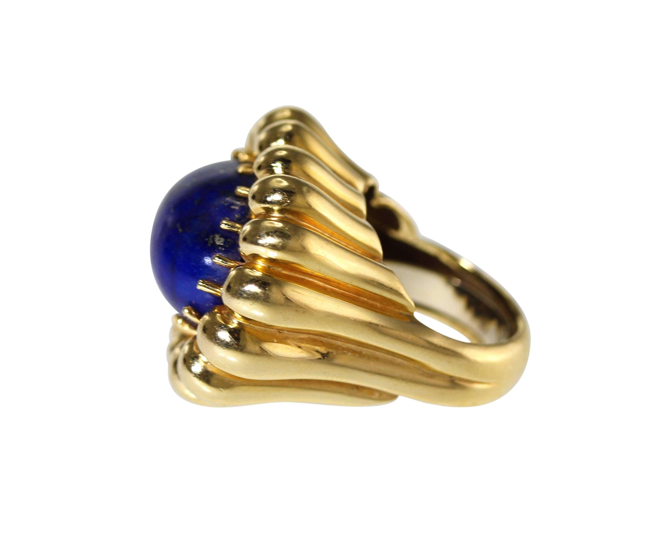 1970s Lapis Lazuli Gold Ring In Excellent Condition In Atlanta, GA
