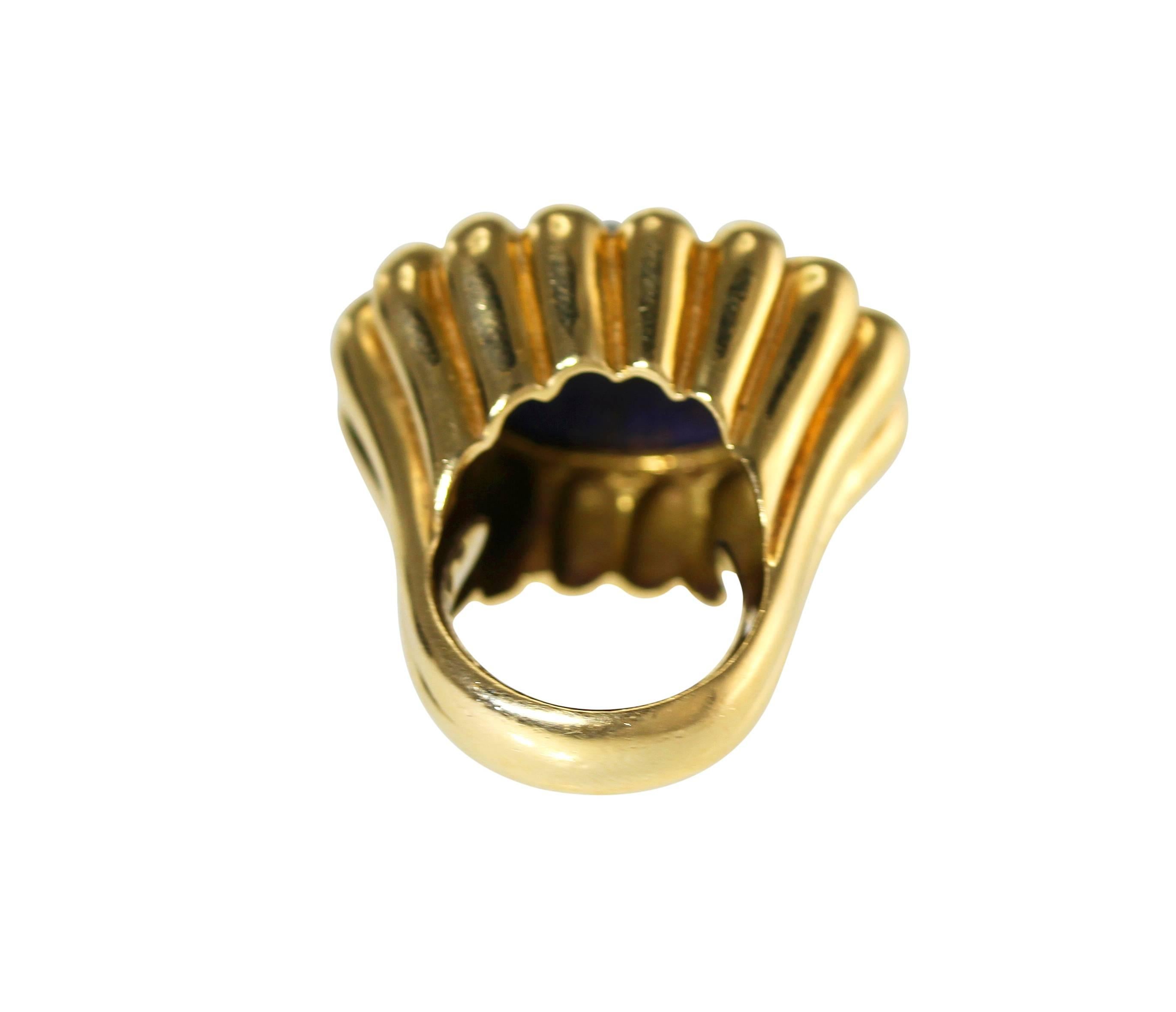 Women's 1970s Lapis Lazuli Gold Ring