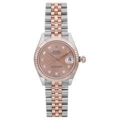 Rolex Datejust 31 18K Rose Gold Stahl Pink Diamond Zifferblatt Damenuhr 278271