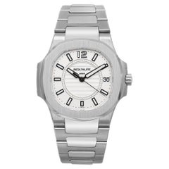 Used Patek Philippe Nautilus 32mm 18K White Gold Silver Dial Ladies Watch 7011/1G-001