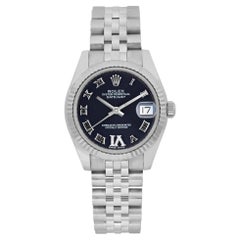 Rolex Datejust 31 18K Weißgold Stahl lila Diamant Zifferblatt Uhr 178274