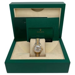 NEW Rolex Lady Datejust 28 18K Yellow Gold Steel MOP Diamond Dial Watch 279173