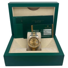 Rolex Datejust II 116333 Steel 18K Yellow Gold Diamond Champagne Dial Watch
