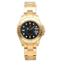 Rolex Yacht-Master 29mm 18K Yellow Gold Blue Dial Automatic Ladies Watch 169628