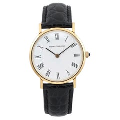 Orologio vintage Girard-Perregaux da 33 mm in oro giallo 18 carati con quadrante bianco e profilo ultrasottile, modello 3719