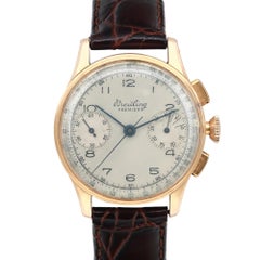 Montre vintage Breitling Premier 32 mm 789 en or rose 18 carats à remontage manuel pour homme