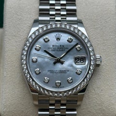 NEUE Rolex Datejust 31 278384RBR Damenuhr aus Stahl und 18 Karat Weißgold mit Perlmuttzifferblatt und Diamanten