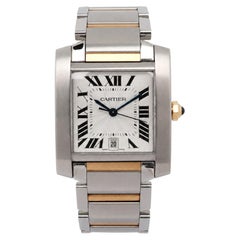 Cartier Tank Francaise Steel 18k Gold Automatic 28mm Watch W51005Q4
