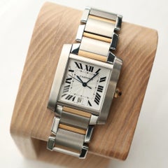Cartier Tank Francaise Steel 18k Gold Automatic 28mm Watch W51005Q4