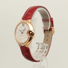 Cartier Ballon Bleu 33 mm, 18 Karat Roségold, silbernes Zifferblatt, Uhr 3490 WE902040