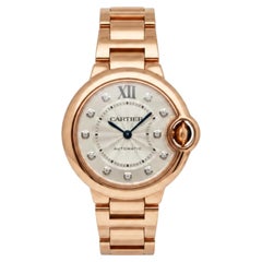 Cartier Ballon Bleu 33mm 18k Rose Gold Diamond Dial Automatic Watch WE902039