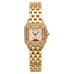 Cartier Panthere 22mm 18k Yellow Gold Diamond MOP Dial Ladies Watch 86691