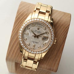 Rolex Day-Date Masterpiece 39mm 18k Yellow Gold Meteorite Diamond Watch 18948