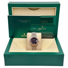 Rolex Datejust 31 278271 18K Rose Gold Steel Jubilee Purple Diamond Dial Watch