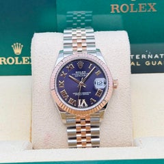 Rolex Datejust 31 278271 18K Rose Gold Steel Jubilee Purple Diamond Dial Watch